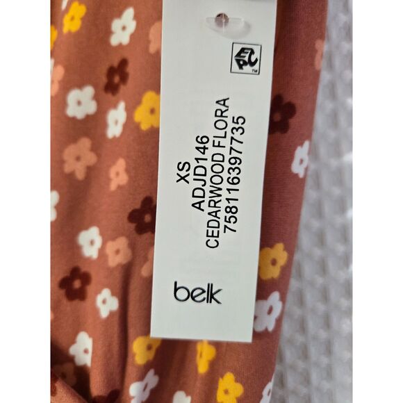 Planet Gold Women's Dress Size XS Brown Floral Print NWT Soft Church Work Career - Picture 4 of 5